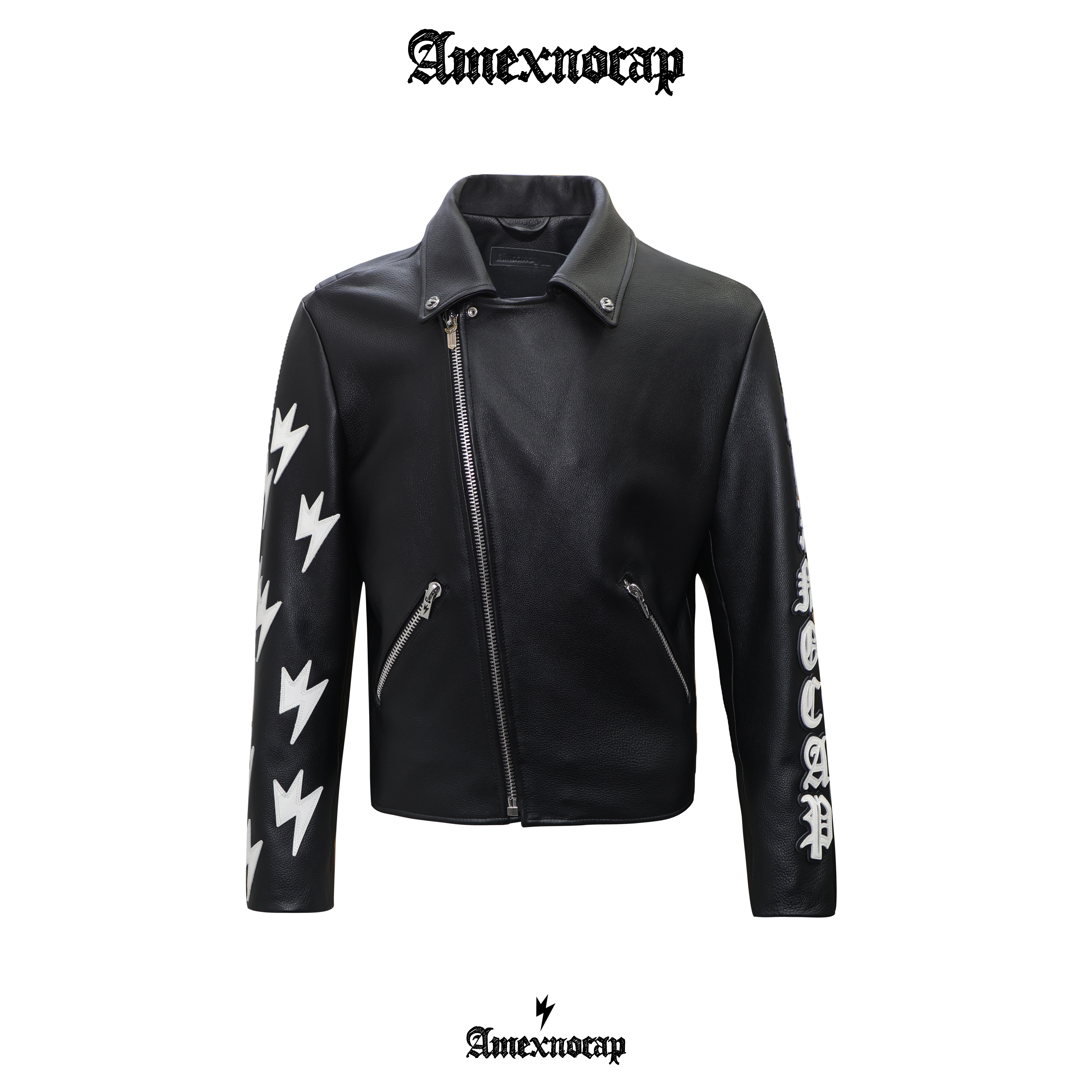 Amexnocap闪电牛皮衣夹克外套轻奢高级美式男女同款