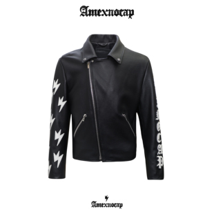 Amexnocap闪电牛皮衣夹克外套轻奢高级美式男女同款