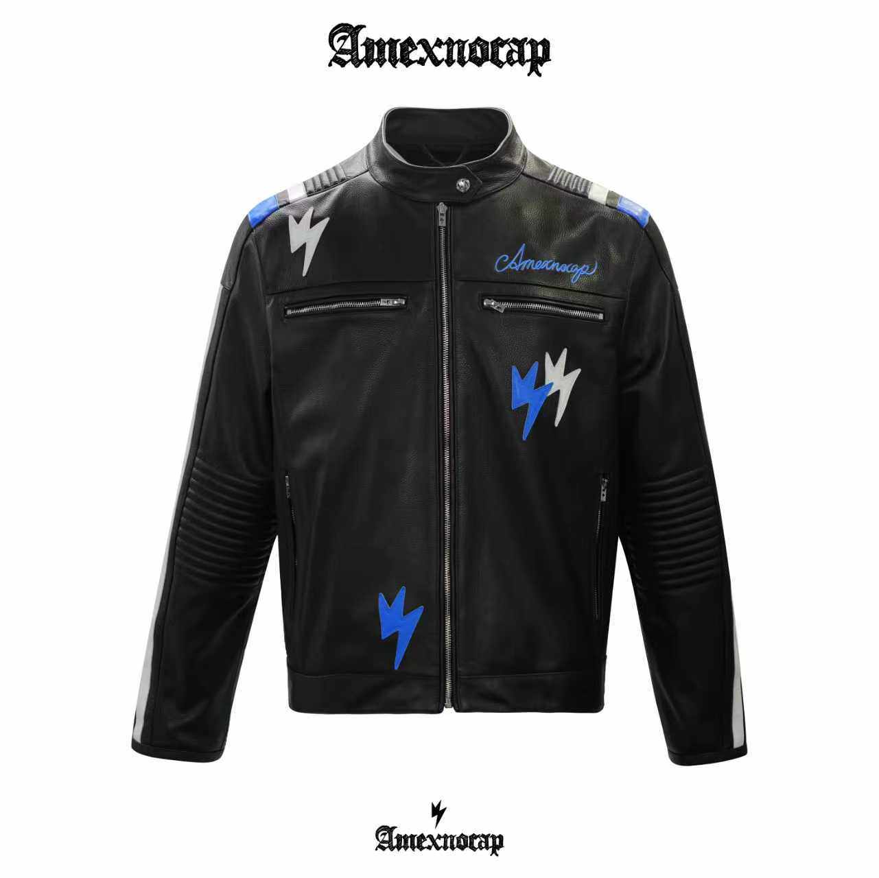 Amexnocap闪电牛赛车皮衣轻奢高级美式男女同款夹克外套潮流