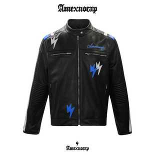 Amexnocap闪电牛赛车皮衣轻奢高级美式男女同款夹克外套潮流