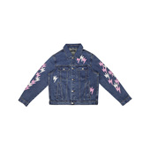 Amexnocap闪电牛夹克粉白贴皮轻奢高级美式 秋冬男女同款 牛仔夹克