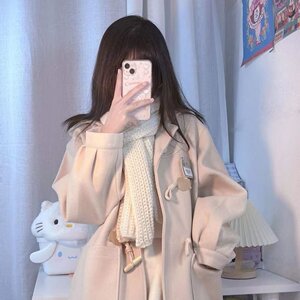 JK制服女冬牛角扣毛呢外套女学院风小个子中长款连帽呢子大衣