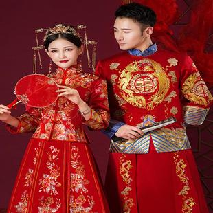 婚纱礼服女出阁服秋季 中式 结婚敬酒服男女套装 秀禾服新娘2019新款