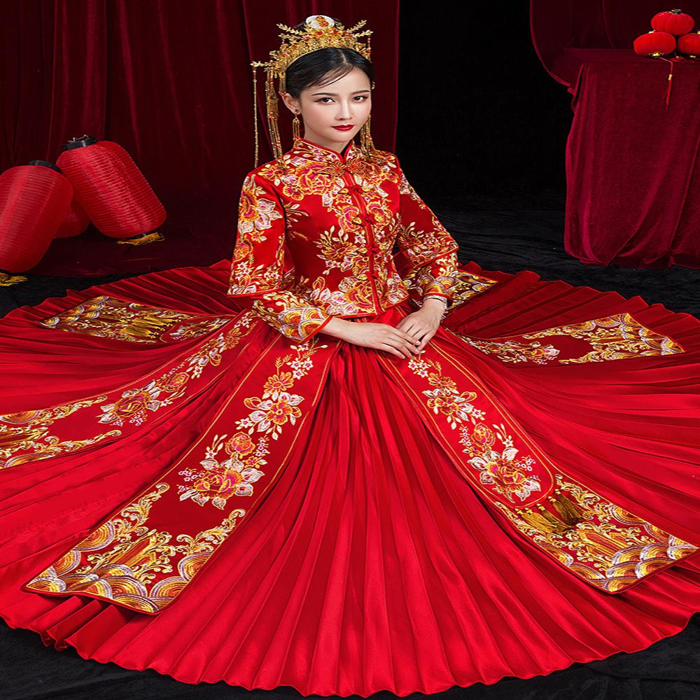 秀禾服新娘2019新款中式婚纱礼服