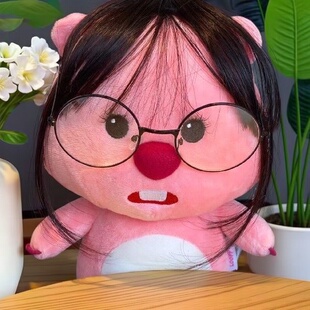 娃娃公仔带头发loopy玩偶带刘海粉色小海狸网红露比毛绒玩具礼物