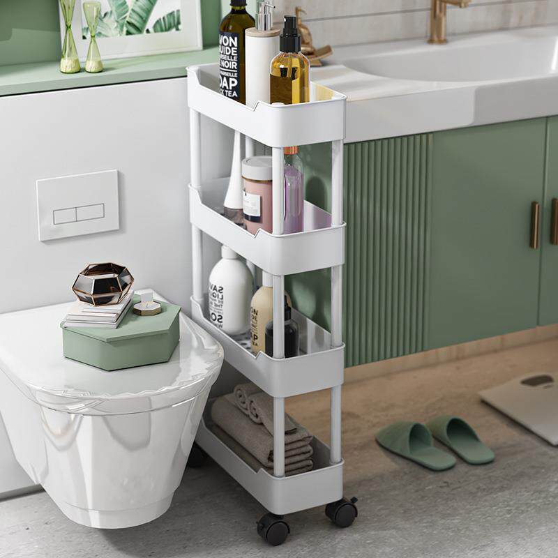 夹缝置物架移动厕所洗手卫生间落地多层浴室窄缝隙小推车收纳之新