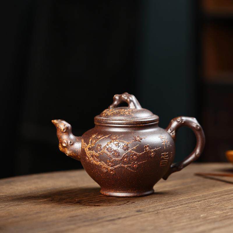 大容量新款龙骨金砂梅报春茶具紫砂壶大号梅花壶杯泡茶家用套
