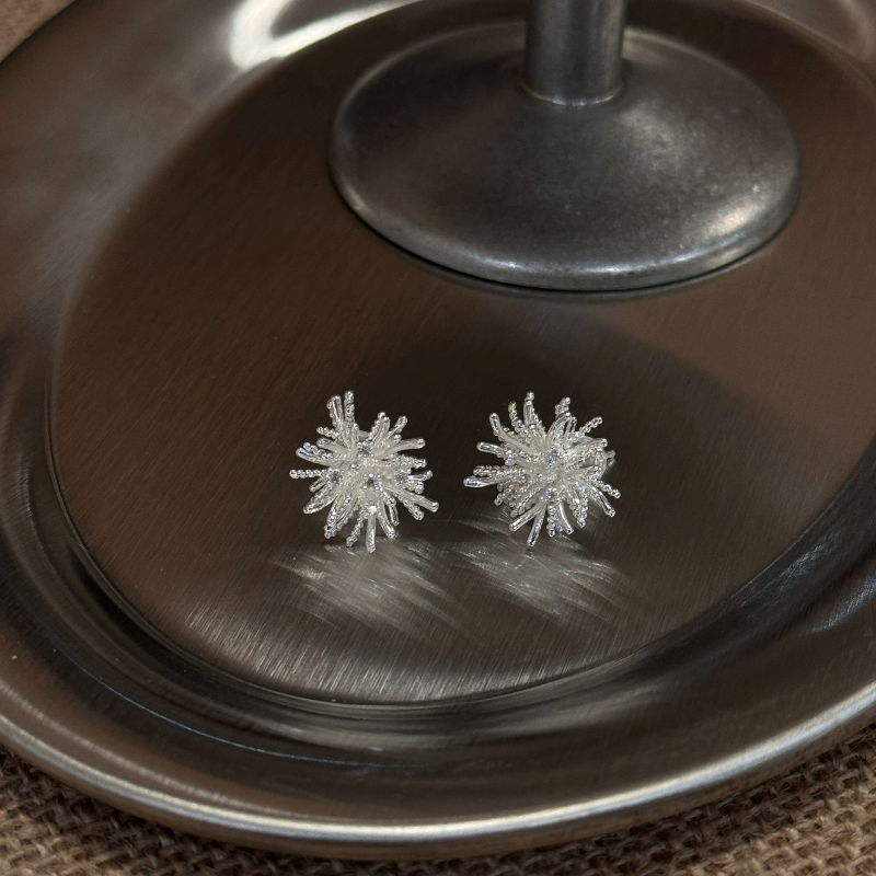 L'amour银色烟花蒲公英松925银耳钉高级感爆款ins轻奢小众设计感