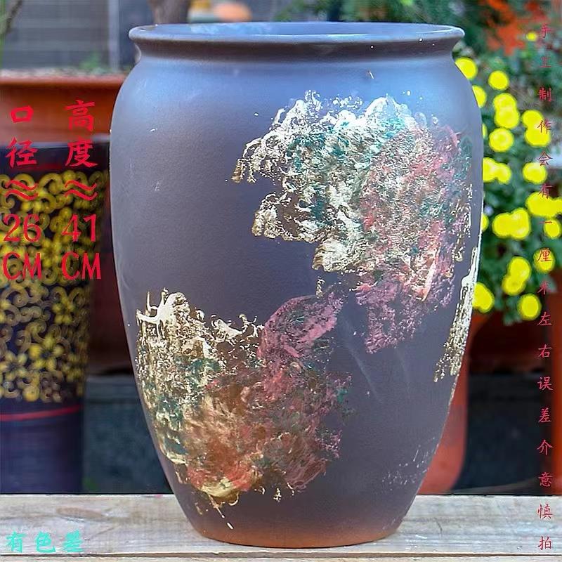特大号粗陶花盆老桩法师三角梅绿植果树虎皮兰月季花家用透气陶罐