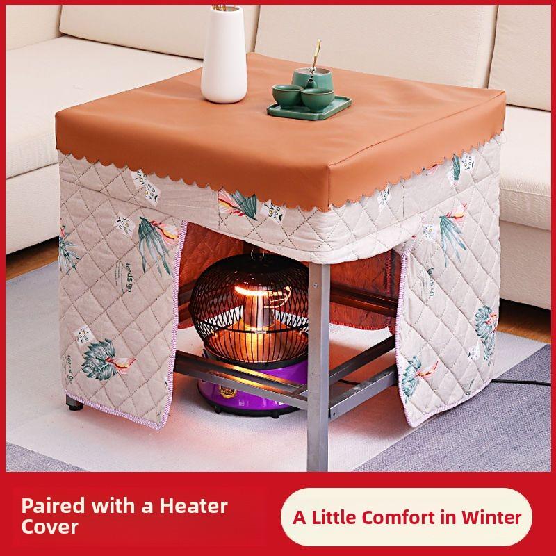 多功能烤火桌可折叠架子家用取暖桌正方形镀锌钢四方餐桌娱乐休闲