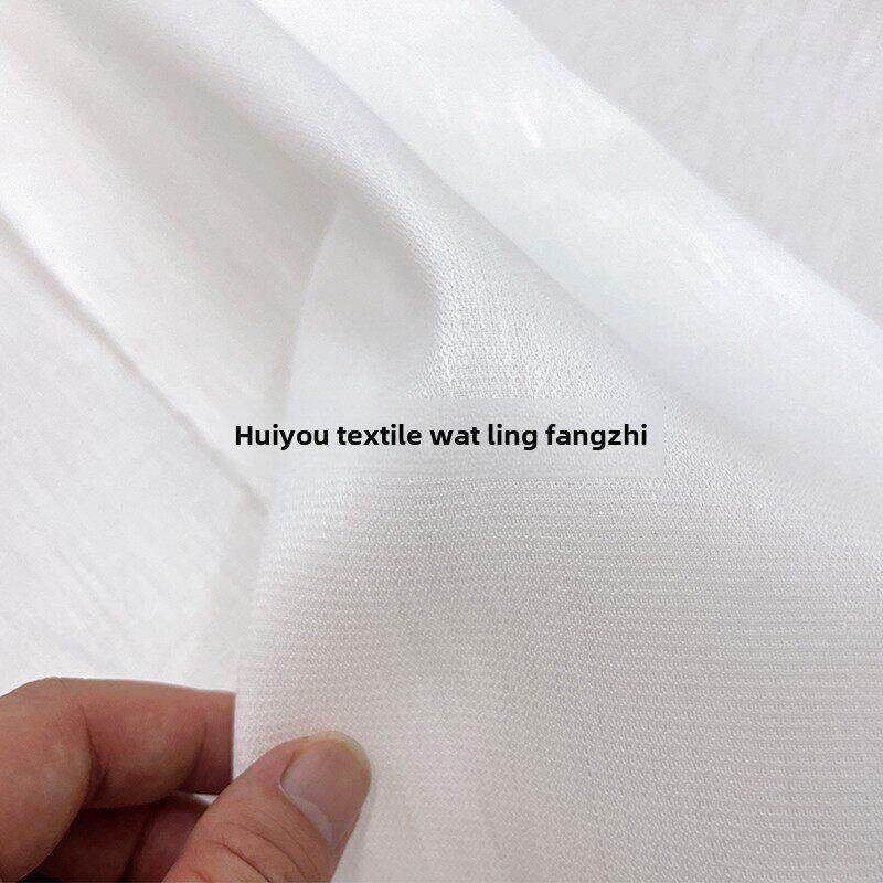 罗纹机织物纯苎麻夏季白色亚麻褶裙汉代衬衫裤子服装面料