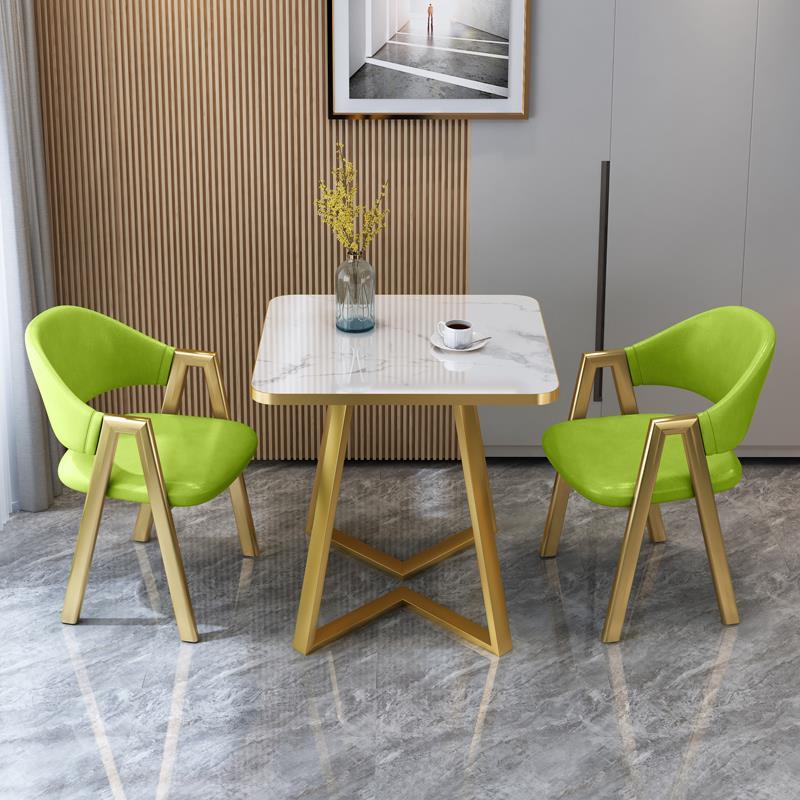 北欧轻奢洽谈桌椅组合售楼部现代简约奶茶店休息区餐桌小户型方桌