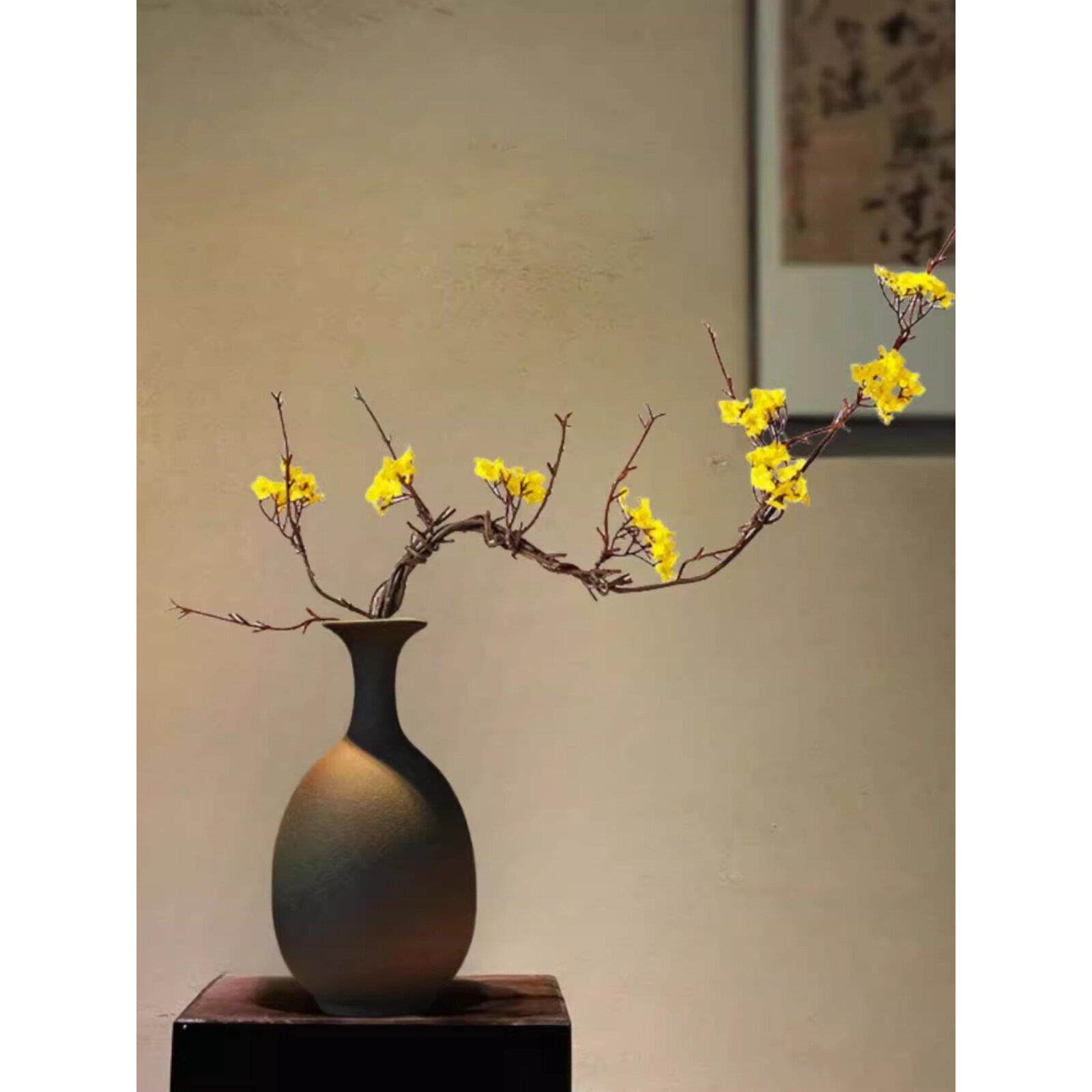 新中国风花瓶陶瓷古董侘侘茶室入口禅宗民宿桌面装饰插花景德镇装