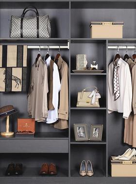 样板房衣服驼色衣柜软装组合套装搭配轻奢样板间衣帽间摆件装饰品