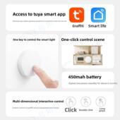 图雅Zigbee智能无线开关场景可选按键充电遥控免接线灯一键辞职回