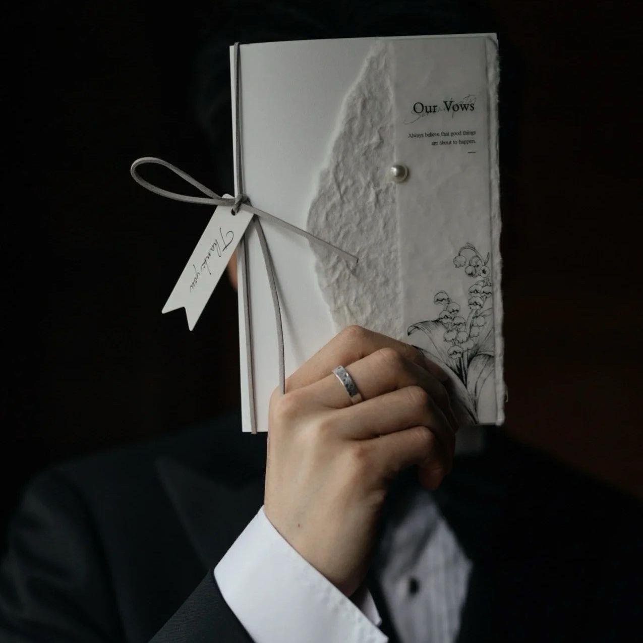 结婚誓言手卡婚礼致辞定制高级书发言宣誓新娘小众宣言本