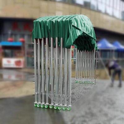 收缩仓库推拉篷户外移动遮阳棚折叠防雨蓬伸缩式雨棚大型排档帐篷