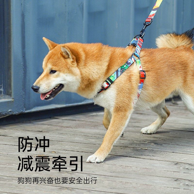 中恒狗狗牵引绳背带式狗绳子网红城市风胸背遛狗p绳中小型犬用品
