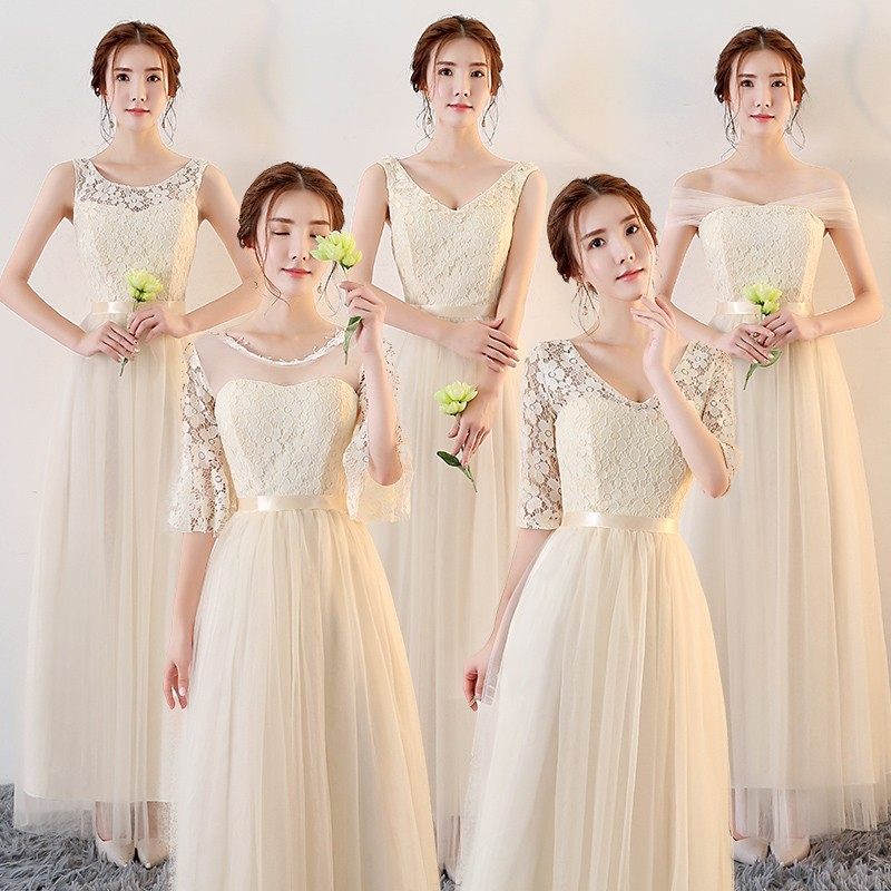 伴娘服长款2021新款秋冬伴娘团礼服灰色修身姐妹裙显瘦毕业晚礼服