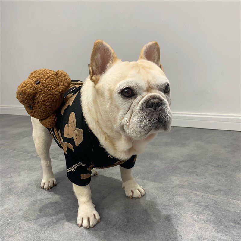 宠物狗狗春秋卫衣中小型犬泰迪比熊 巴哥柯基猫咪带背包法斗衣服