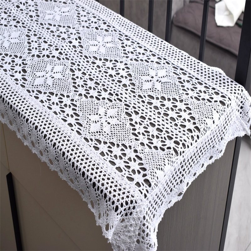 美式乡村唯美镂空桌旗棉线钩针桌布装饰巾森系电视柜茶几蕾丝盖巾,居家布艺,桌旗,淘宝优惠券,粉丝福利购,淘宝优惠卷