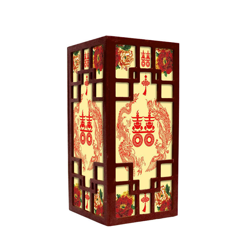 中式婚庆布置舞台道具宫灯婚礼t台摆件中国风可拆分梅花方柱路引