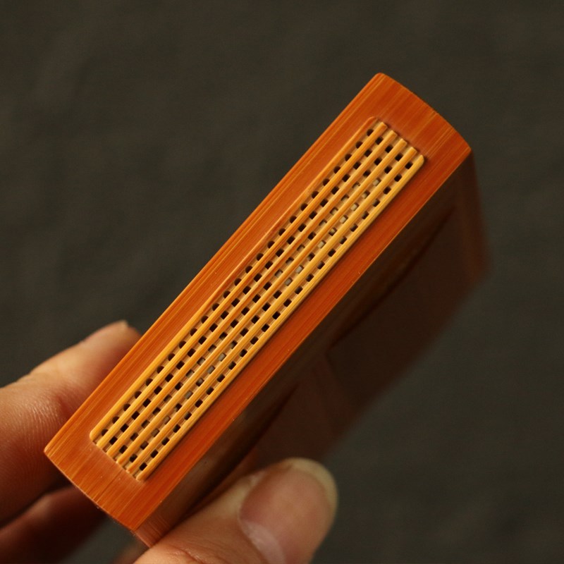 精品沪上名家曹自康纯手工精工制作老玉竹双室黄蛉鸣虫盒竹制虫具