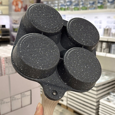 麦饭石四孔煎蛋锅商用加大加深四格鸡蛋汉堡锅家用早餐专用小煎锅