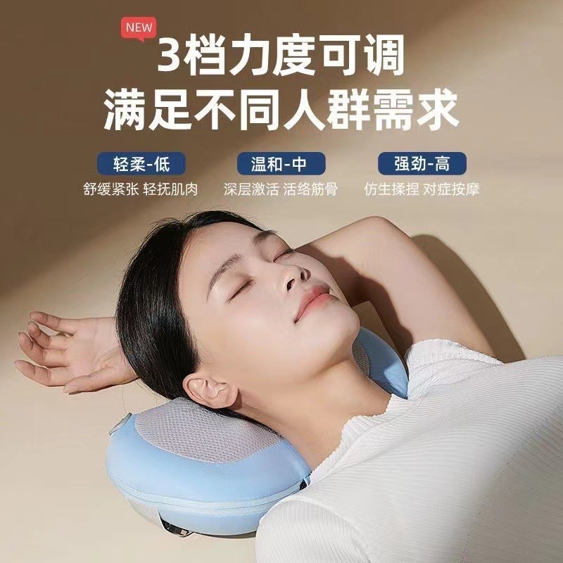颈椎按摩器花生按摩枕腰部背部多功能颈部肩颈车载靠垫揉捏家用