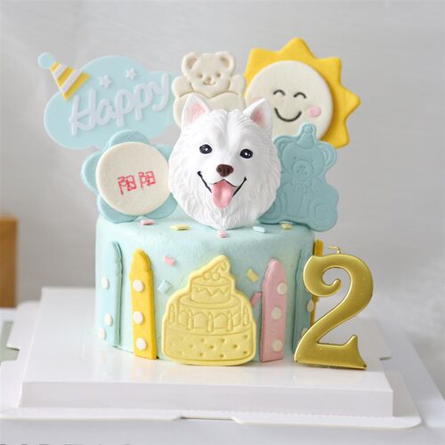宠物狗狗猫咪生日蛋糕零食4寸泰迪法斗柯基斤金毛含头像配饰通用