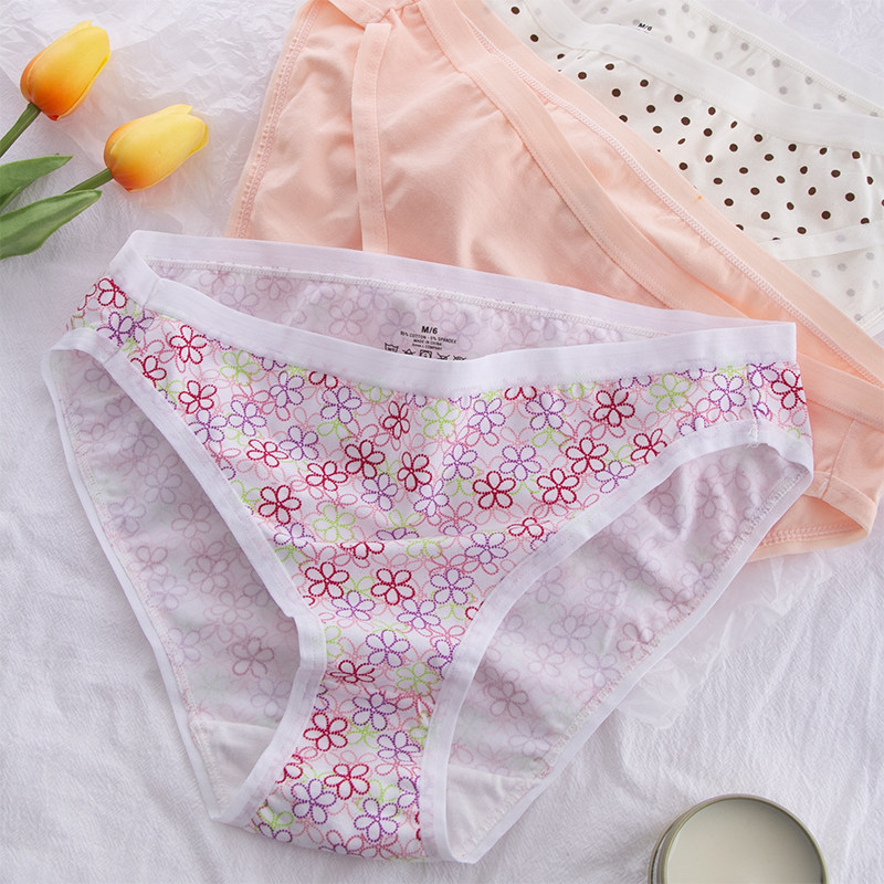 法国女士中腰高开叉包臀内裤  大码胖MM清新三角内裤纯棉舒适透气,女士内衣/男士内衣/家居服,女三角裤,淘宝优惠券,粉丝福利购,淘宝优惠卷