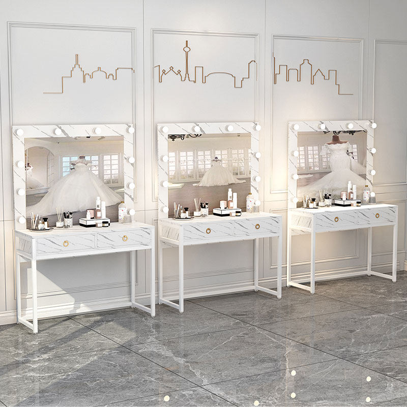 专业影楼化妆台带灯彩妆婚纱店学校化妆师专用化妆桌美容院梳妆台