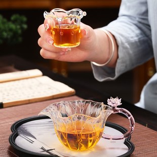 耐高温功夫茶分茶器 高颜值玻璃公道杯提梁茶具晶焱幽梦女款