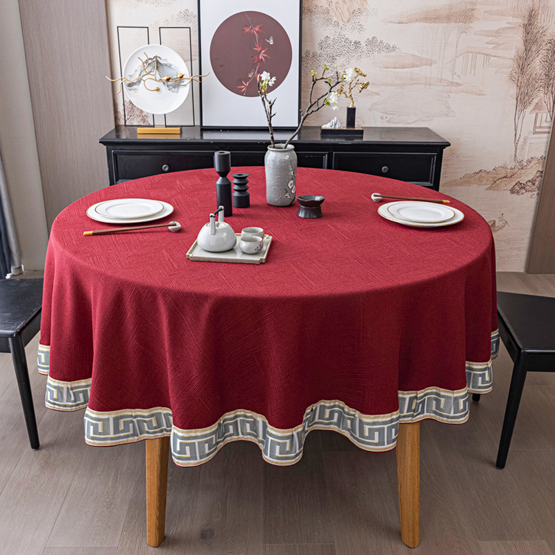 酒店圆壁纸布艺饭店饭厅宴会大圆桌壁纸欧式餐桌布家用圆形壁纸