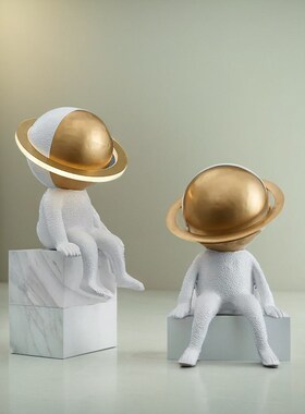 创意宇航员家居饰品照明灯具个性摆件酒店书店网红打卡点装饰造型