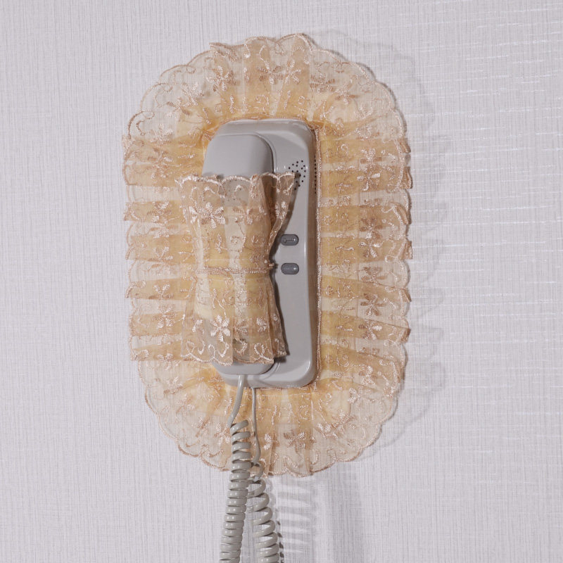 新款墙壁电话机防尘罩蕾丝布艺可视电话通用套门铃贴盖布定制包邮