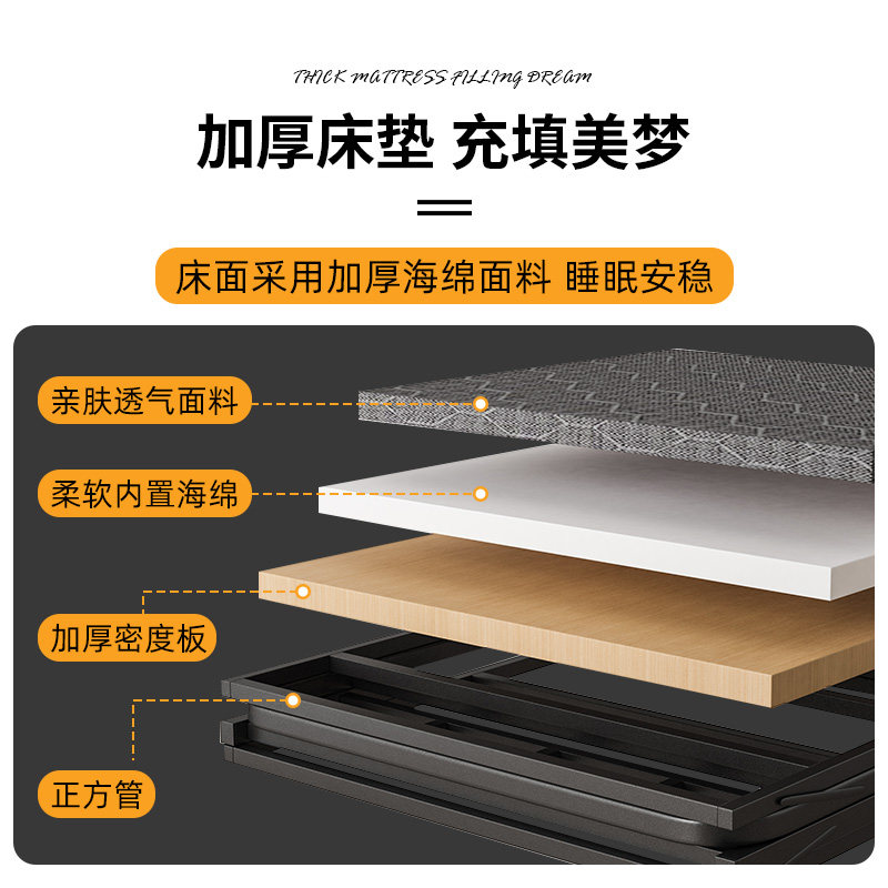 折叠床单人床办公室午休床简易铁床架宿舍小床行军床家用成人硬板