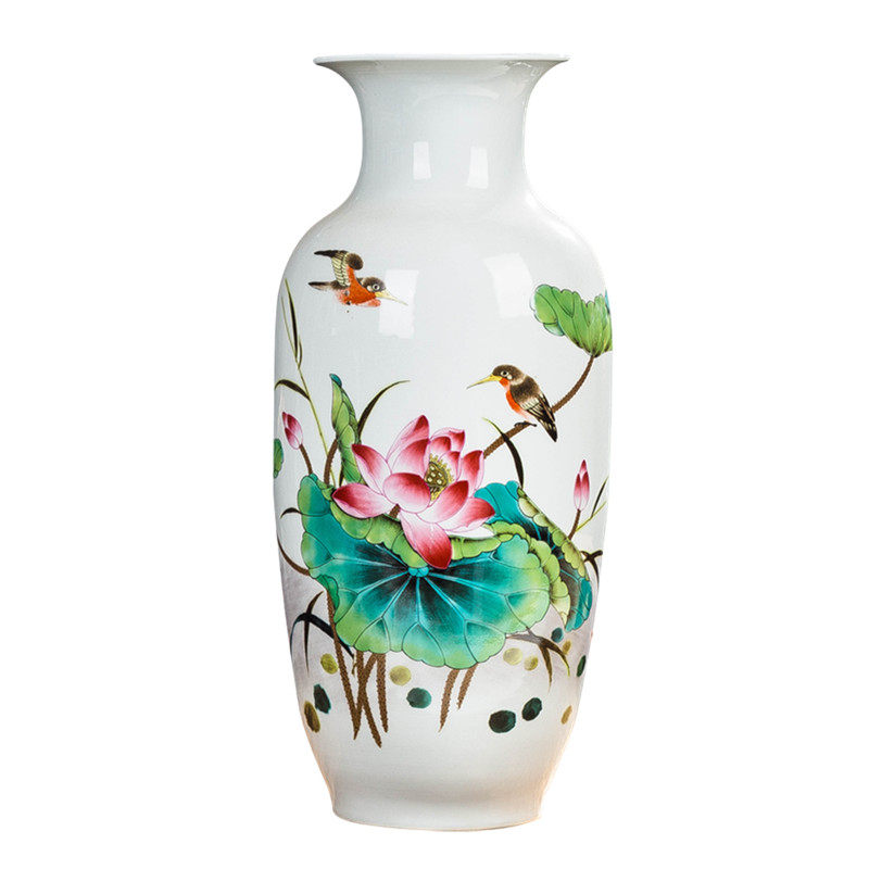 景德镇陶瓷器花瓶新中式客厅酒柜电视柜装饰摆件水培富贵竹插花瓶,家居饰品,花瓶,淘宝优惠券,粉丝福利购,淘宝优惠卷