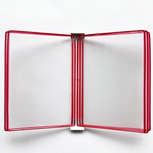 吉武A3挂墙翻页壁挂展示文件夹资料架5页悬挂式活页透明转轴文件