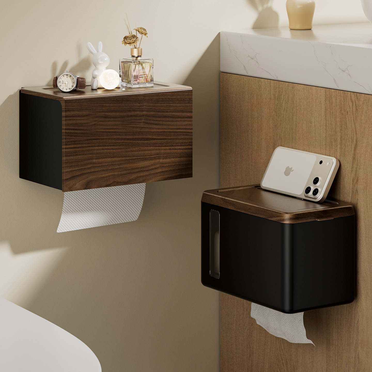 卫生间厕纸盒厕所纸巾盒壁挂式免打孔浴室卷纸卫生纸洗脸巾置物架