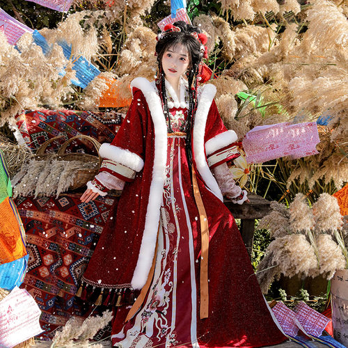 唐制汉服女齐胸襦裙改良加厚古装