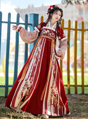 仔拾柒_灵蛇小福星 唐制齐胸襦裙汉服女2025新款冬季加绒加厚古装