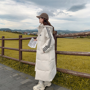 面包服外套棉袄 中戏连帽棉服2025年新款 冬季 女士加厚长款 过膝冬装
