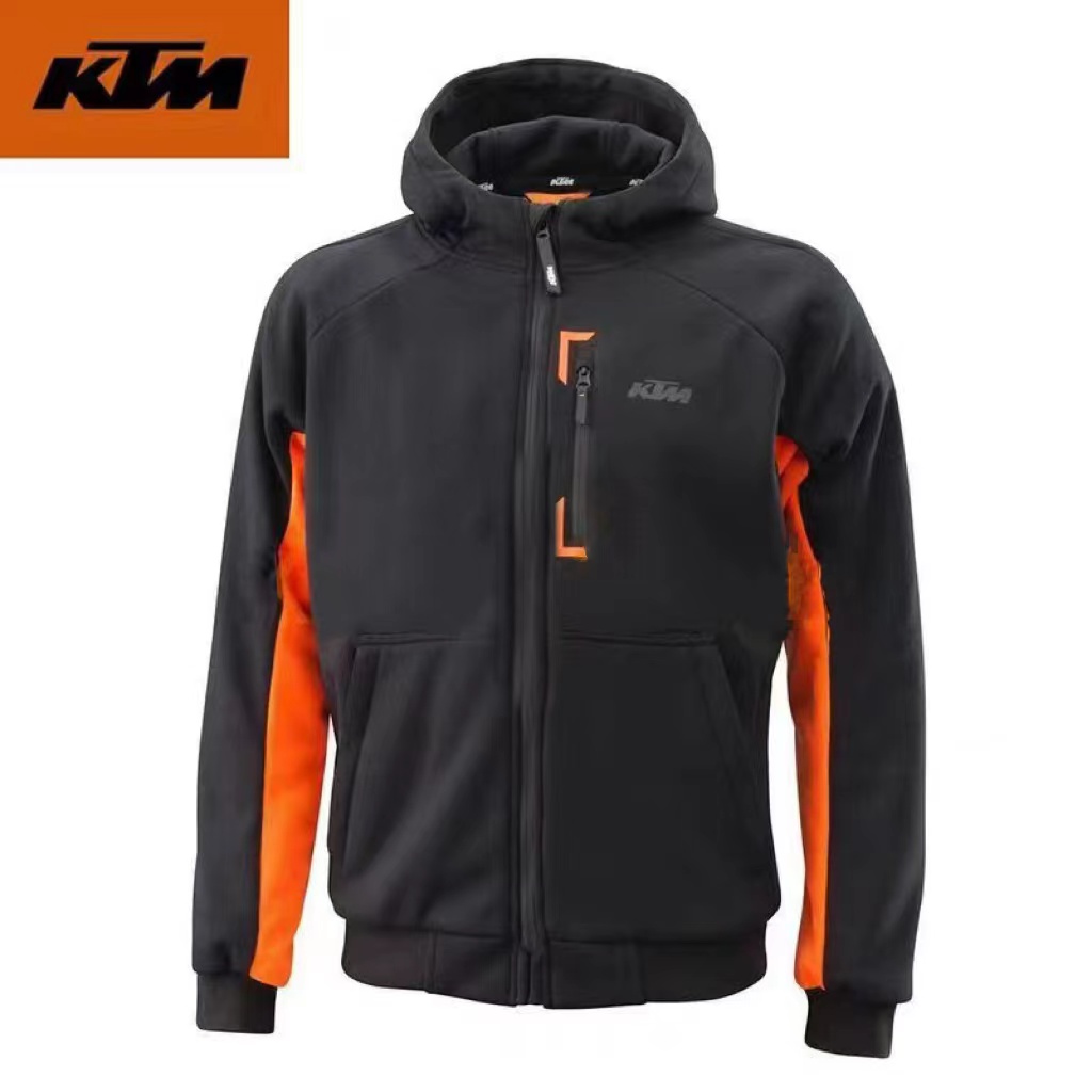 ktm越野骑行服外套连帽长款防水可放护具厚