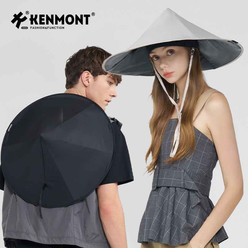 卡蒙黑胶大帽檐防晒帽男女防紫外渔夫帽斗笠伞帽户外全方位遮阳帽图片