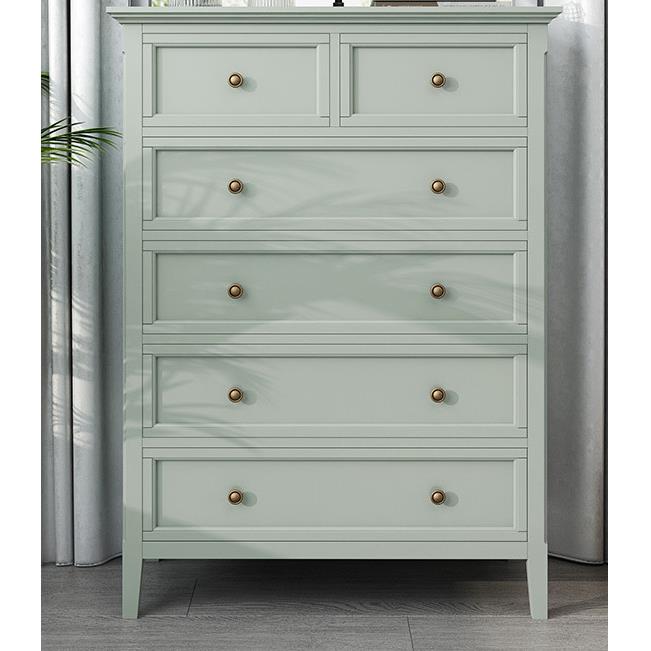 美式六斗柜实木柜子复古收纳柜卧室柜子抽屉玄关柜轻奢整体家具