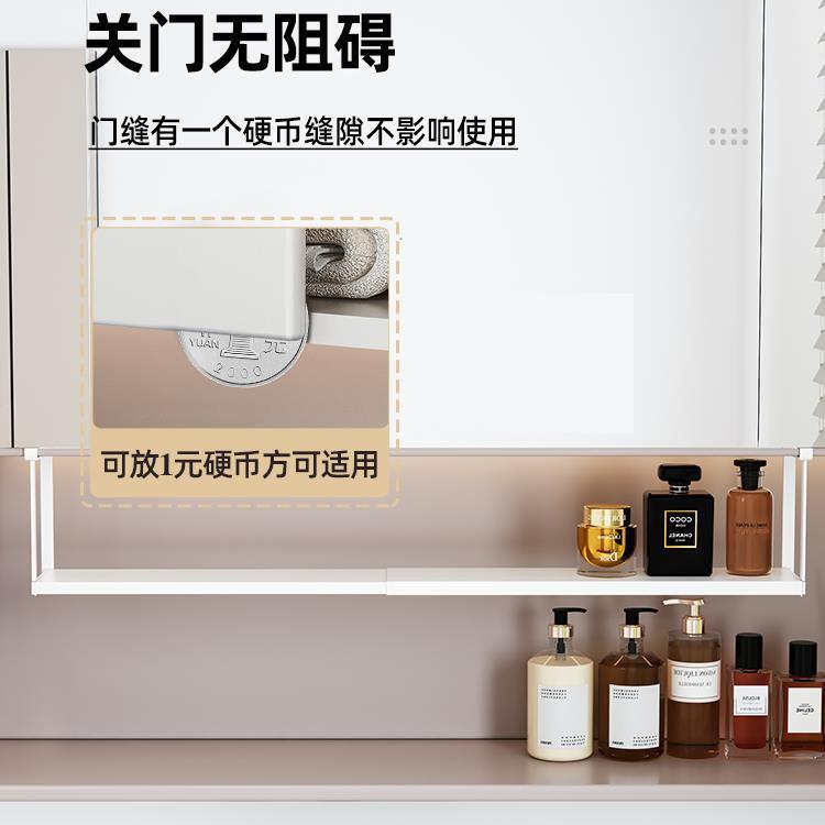 浴室镜柜内隔板分层架镜子后收纳盒化妆柜下挂篮置物架卫生间新款