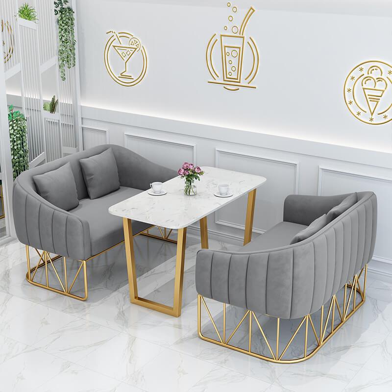 北欧奶茶咖啡店桌椅组合休闲布艺沙发餐厅单人双人沙发厂家直销