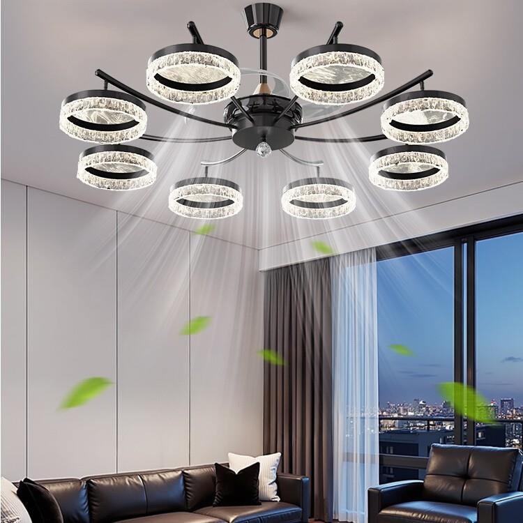 客厅吊扇灯风扇灯意式极简感2025新款设计师餐厅全屋灯具套餐