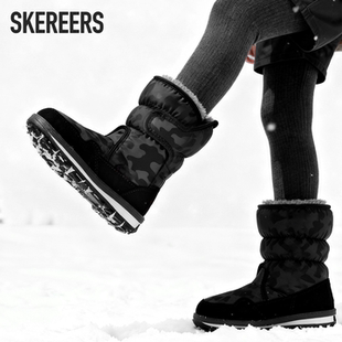 斯凯乐男童女童雪地靴加厚保暖防水中儿童高筒东北防滑加绒棉鞋子